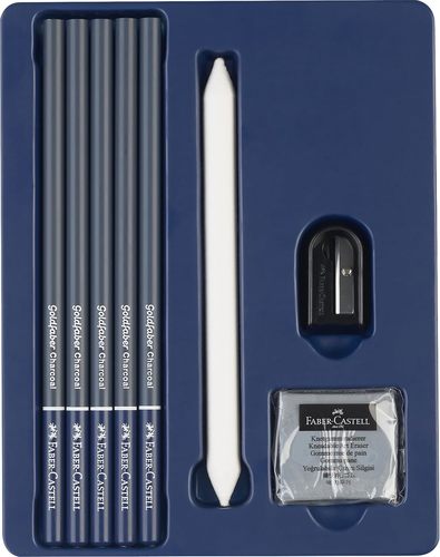 ערכת פחמים מקצועיים לציור + אביזרים CHARCOAL SKETCH SET 