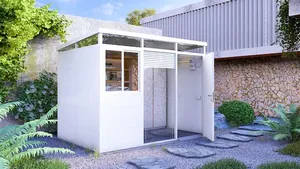 מחסן גינה אוורסט 3.00X2.00 כולל חלון הזזה פאנל חשמל וקיר זכוכית עם תריס - מבצע חבילה