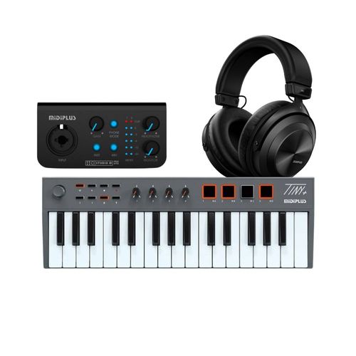 חבילת אולפן ביתי למתחילים MiDiPlus Studio MK עם מקלדת שליטה