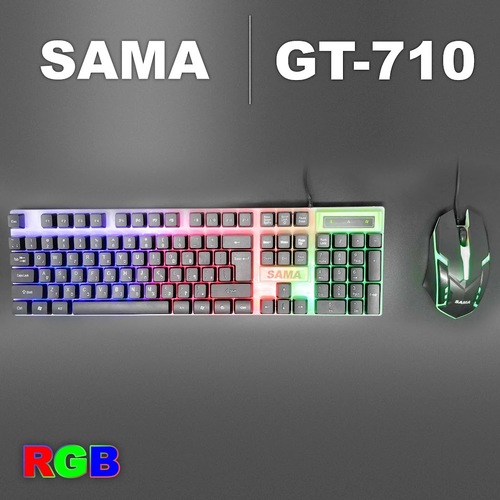 סט מקלדת ועכבר חוטיים לגיימינג Sama Wired Business Combo GT-710 - עם תאורת RGB