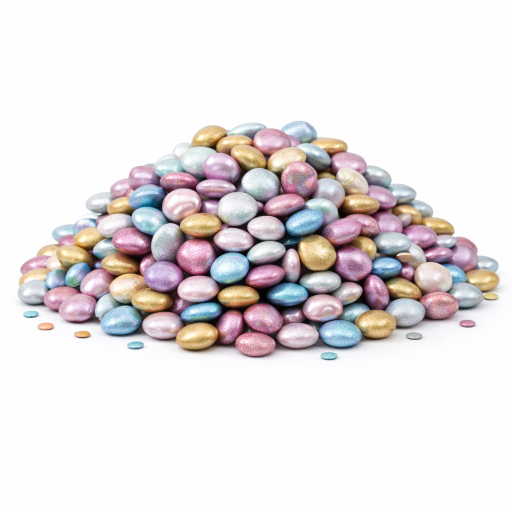 סוכריות עדשים צבעוניים בצבעים מטאלים – (בד"ץ ירושלים)