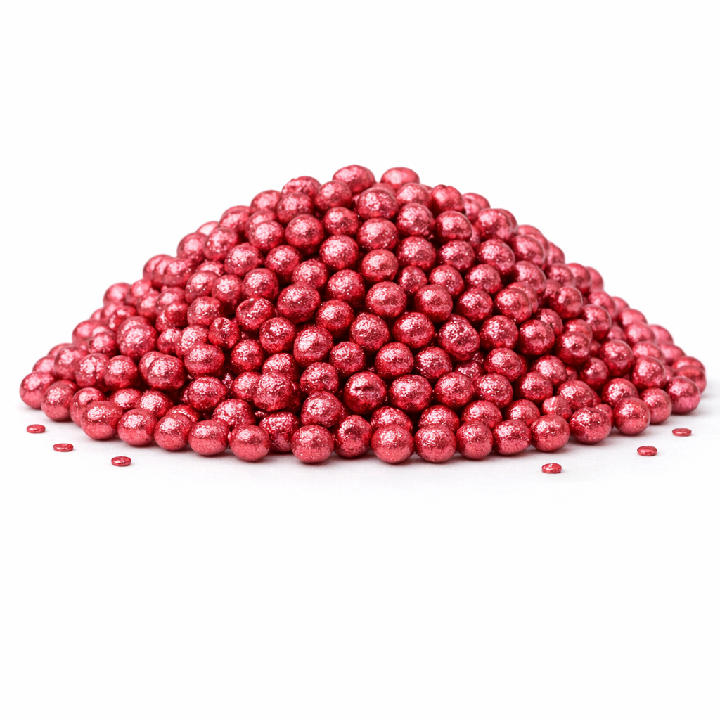 פניני סוכר מיני צבע אדום מטאלי