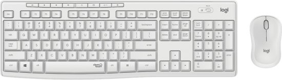 סט מקלדת ועכבר אלחוטיים Logitech MK295 Silent Wireless Combo - צבע לבן (White)