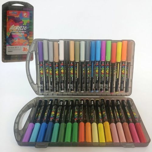סט 36 טושים אקריליים עם ראש מכחול SKYGLORY -Liquid Brush