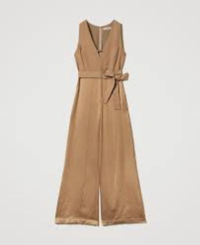Long satin envers jumpsuit
