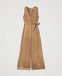 Long satin envers jumpsuit