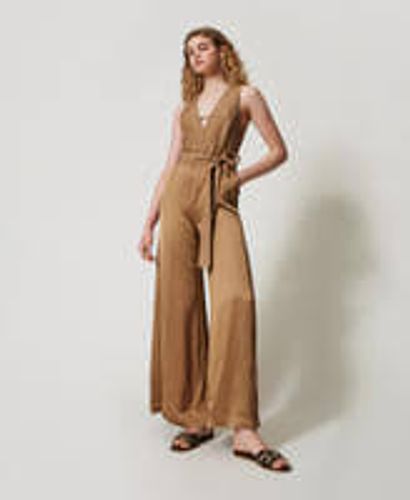 Long satin envers jumpsuit
