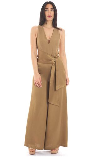 Long satin envers jumpsuit