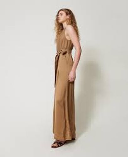 Long satin envers jumpsuit