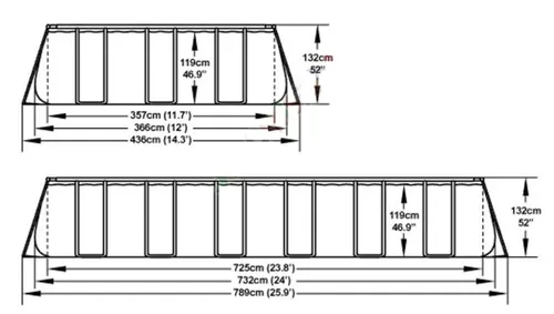 בריכת אולטרה BESTWAY 956X488X132 דגם APX365