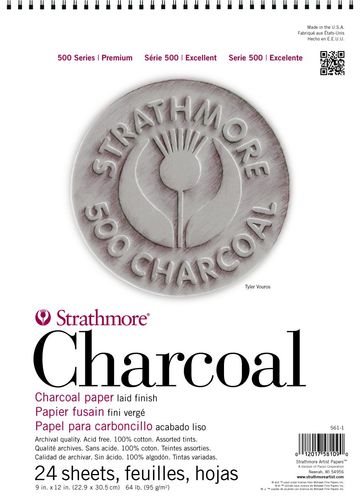 בלוק נייר *צבעוני* Charcoal לפחם 100% כותנה | 22.9X30.5 ס