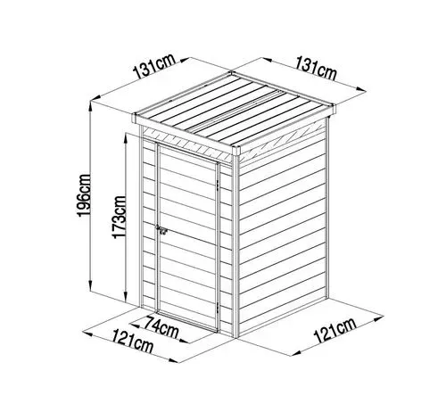 מחסן גינה פלסטיק 4X4 130X130פיט דגם Tino-A Garden Top