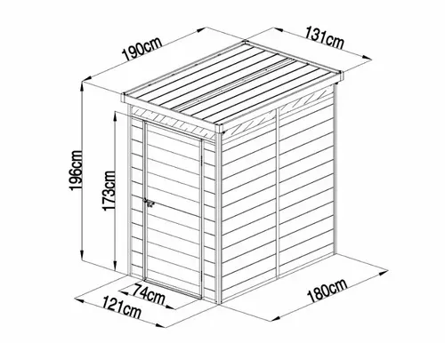 מחסן פלסטיק190X131 4X6 פיט דגם Tino-B Garden Top