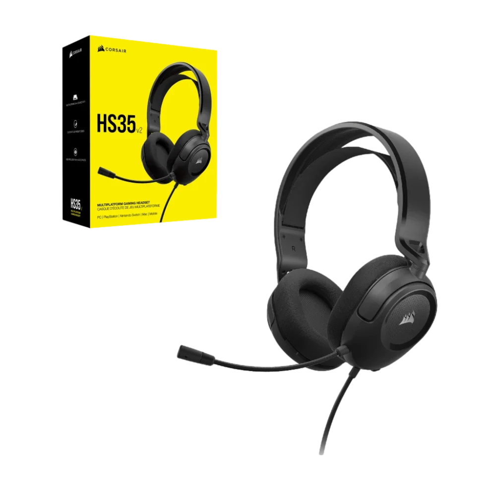 אוזניות גיימינג שחור CORSAIR HS35 v2 Multiplatform