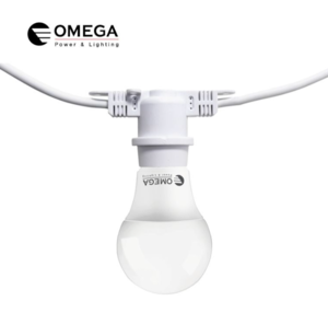 גרלנדה לבנה עם 5 בתי נורה Omega