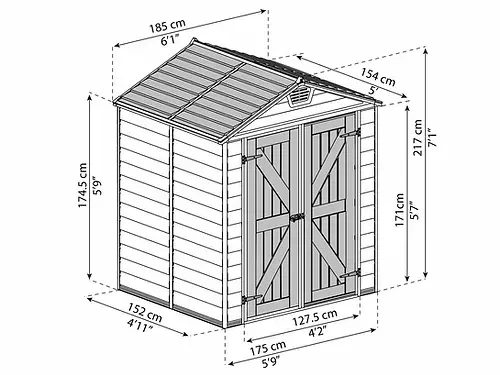 מחסן גינה Skylight קרם 1.90x1.50-הובלה חינם 703388