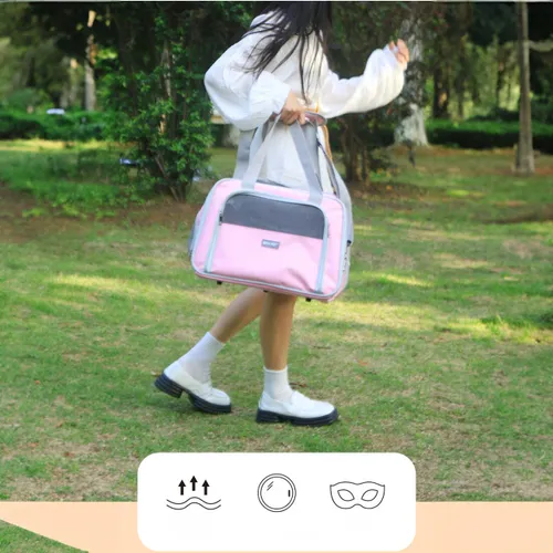 תיק נשיאה לחיות מחמד בעיצוב מודרני, קל לנשיאה עם אוורור מלא ונוחות מקסימלית לחתולים וכלבים קטנים
