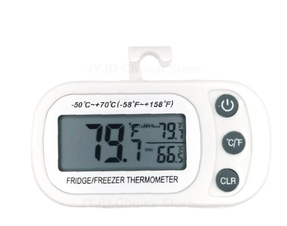 מד חום דיגיטלי עם מסך LCD עמיד למים מגנטי עם גב ותלייה למטבח דגם TEMP5