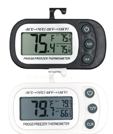 מד חום דיגיטלי עם מסך LCD עמיד למים מגנטי עם גב ותלייה למטבח דגם TEMP5