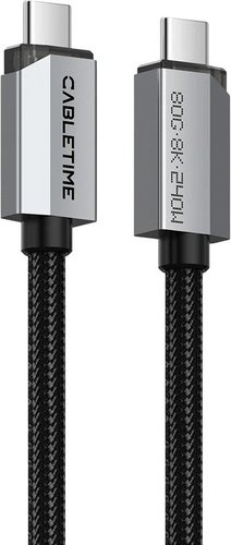 כבל USB4 V2.0 מהירות 80Gbps וטעינה 240W- אורך מטר1
