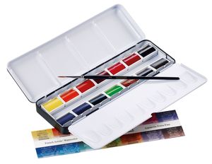 סט 14 צבעי מים שלמים + מכחול Artist SENNELIER