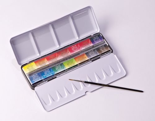 סט 14 צבעי מים שלמים + מכחול Artist SENNELIER