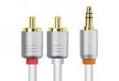 כבל CABLETIME 3.5mm ל-2xRCA – מחברים מצופי זהב 0.5M