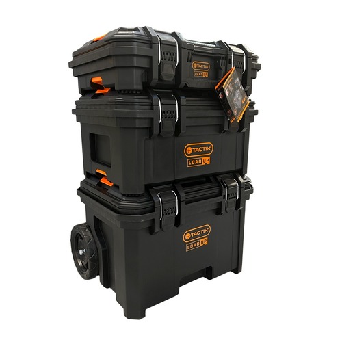 סט כלי עבודה WORX 20V – אימפקט WU291.9 + מקדחה WE213.9 + פטישון WU388 + משחזת WU812.9 + שתי סוללות 4Ah + מטען + 3 ארגזי כלים TACTIX