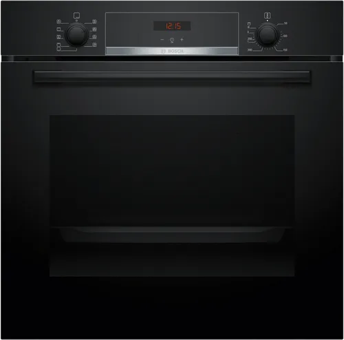 תנור אפייה בנוי Bosch Serie 4 HBA534EB3 - עיצוב שחור יוקרתי וטכנולוגיית טורבו 3D