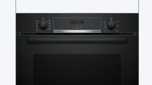 תנור אפייה בנוי Bosch Serie 4 HBA534EB3 - עיצוב שחור יוקרתי וטכנולוגיית טורבו 3D