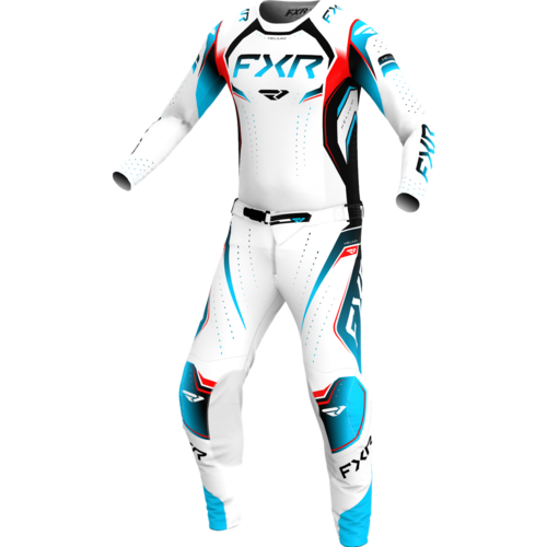 חליפת רכיבה FXR HELIUM EDGE V26 לבן\תכלת\אדום