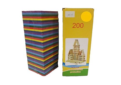 הרכבה לוחיות עץ דמוי קפלה צבעוני 200 יחידות