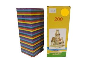 הרכבה לוחיות עץ דמוי קפלה צבעוני 200 יחידות