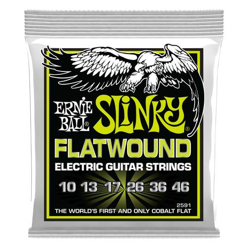 סט מיתרים לגיטרה חשמלית Ernie Ball Regular Slinky Flatwound Electric 10-46