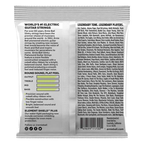 סט מיתרים לגיטרה חשמלית Ernie Ball Regular Slinky Flatwound Electric 10-46