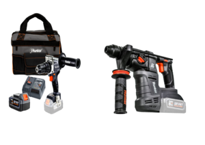  סט מברגה קודחת/ רוטטת 18 וולט + פטישון נטען 2.5J  18V BrushLess  [סוללה + מטען  ] HUNTER 