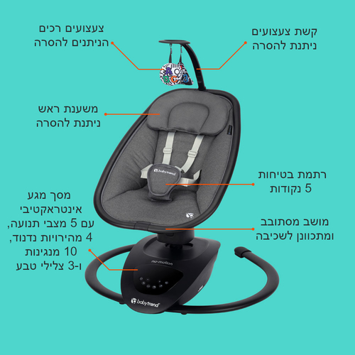 טרמפולינה חשמלית לתינוק עם מסך מגע מבית BabyTrend