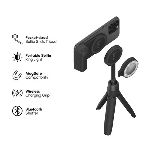 Shiftcam SnapGrip Creator Kit Midnight אחיזה מגנטית חכמה לסמארטפון + ערכת אביזרים לצילום מקצועי