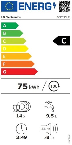 מדיח כלים רחב 60 ס”מ LG אל ג’י DFC335HM נירוסטה מושחרת