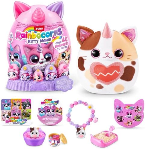 בובה בהפתעה Rainbocorns Eggzania עונה 2 סדרת Kitty Mania המופלאה למעלה מ 40 הפתעות