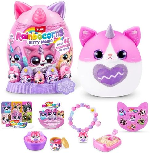 בובה בהפתעה Rainbocorns Eggzania עונה 2 סדרת Kitty Mania המופלאה למעלה מ 40 הפתעות