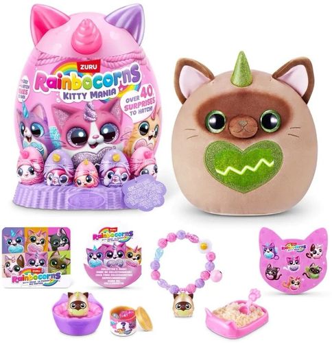 בובה בהפתעה Rainbocorns Eggzania עונה 2 סדרת Kitty Mania המופלאה למעלה מ 40 הפתעות
