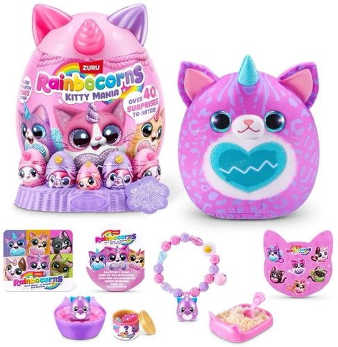 בובה בהפתעה Rainbocorns Eggzania עונה 2 סדרת Kitty Mania המופלאה למעלה מ 40 הפתעות