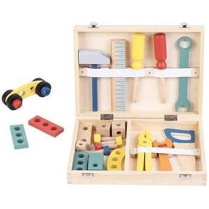 מזוודת כלי עבודה מעץ מלא 22 חלקים לילדים Pit Toys
