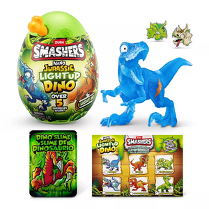 דמות דינוזאור בהפתעה Smashers Jurassic Nano זוהר בחושך
