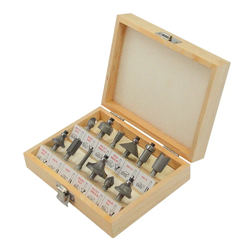 סט 12 סכינים 1/4 לרוטר במזוודת עץ KO-12-SET