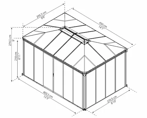 גזיבו סגור לגינה LEDRO אפור כהה 3x4.3 הובלה חינם 705760