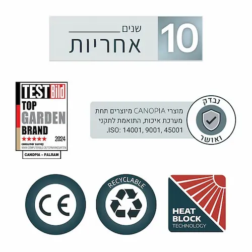 גזיבו סגור לגינה LEDRO אפור כהה 3x4.3 הובלה חינם 705760