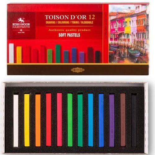 סט 12 גירי פסטל מרובע צבעוני KOH-I-NOOR 