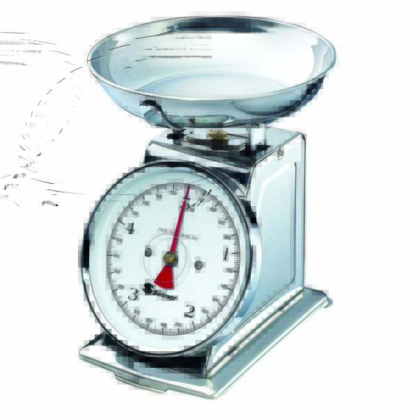 משקל מטבח מכני דגם סלמור משקל מטבח מכני | גוף נירוסטה | משקל מעוצב למטבח – 5 ק"ג